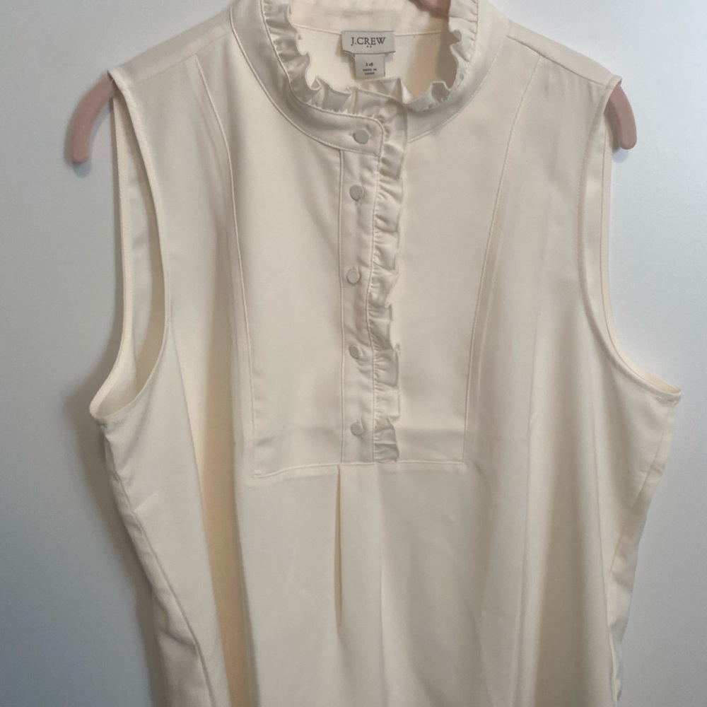 J Crew factory tuxedo ivory top